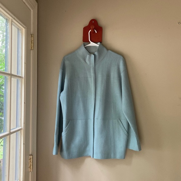 Jones New York Country Blue Wool Zip Jacket M - Picture 3 of 7